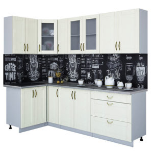 Кухня Мила Крафт МДФ угловая 1,2*1,8 метра дуб снежный