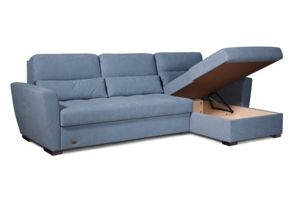 Угловой диван Шелби с открытым ящиком для белья
