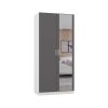 Шкаф двухстворчатый распашной Марсель графит серый + зеркало