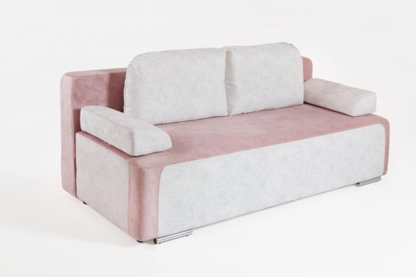 Диван кровать Атлант в розовом цвете вид сбоку