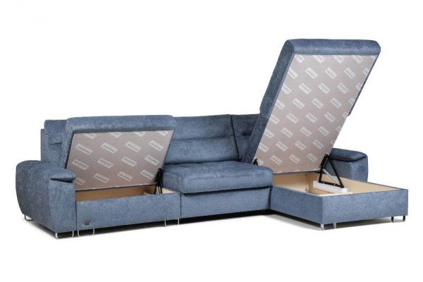 Угловой диван Аватар М Премиум с открытыми ящиками для белья
