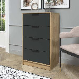 Комод Концепт КТ-К60 дуб золотой-антрацит в интерьере