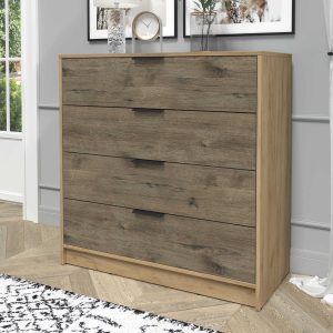 Комод Концепт КТ-К100 золотой-дуб веллингтон в интерьере