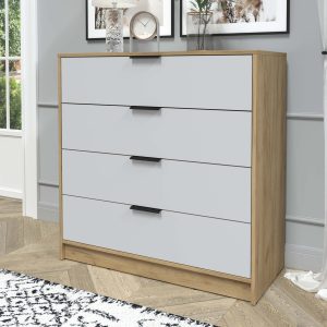 Комод Концепт КТ-К100 золотой-серый в интерьере