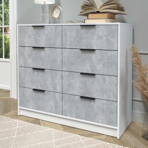 Комод Концепт КТ-К117 белый-бетон в интерьере