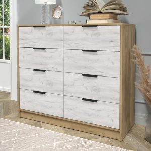 Комод Концепт КТ-К117 дуб золотой-дуб белый в интерьере