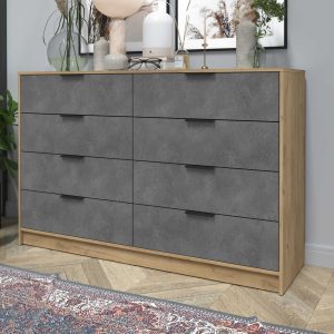 Комод Концепт КТ-К157 дуб золотой-бетон портленд в интерьере