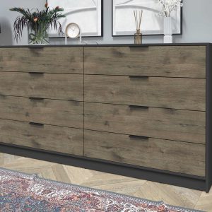 Комод Концепт КТ-К197 антрацит-дуб веллингтон в интерьере