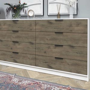 Комод Концепт КТ-К197 белый-дуб веллингтон в интерьере