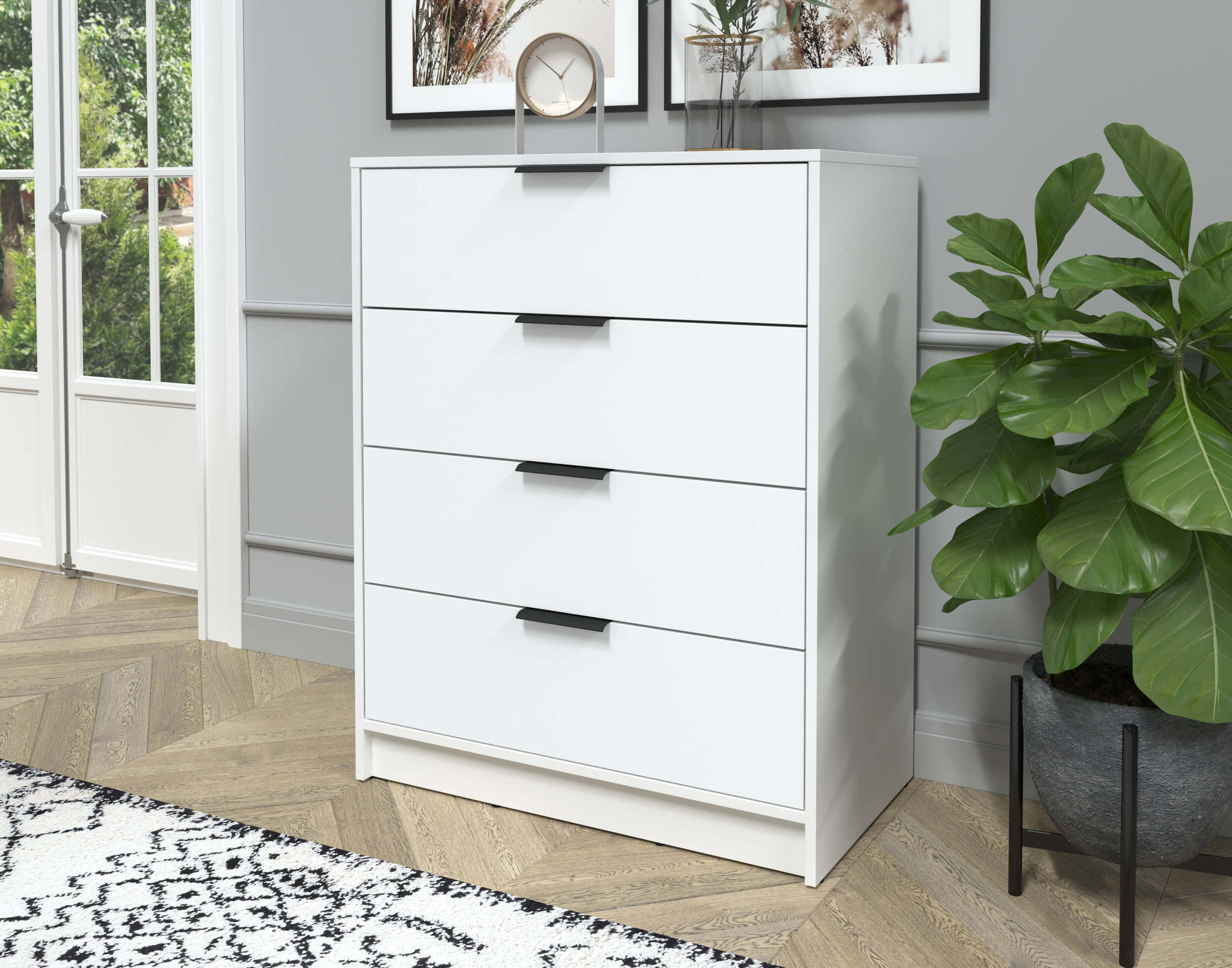 Комод Концепт КТ-К80 белый-белый в интерьере