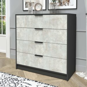 Комод КТ-К100 Концепт антрацит-бетон лайт в интерьере