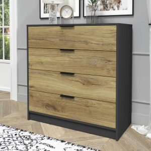 Комод КТ-К100 Концепт антрацит-дуб нокс в интерьере