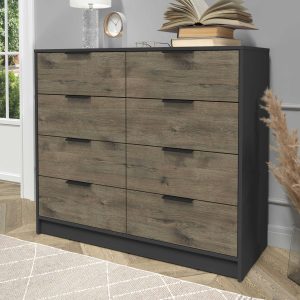 Комод КТ-К117 Концепт антрацит-дуб веллингтон в интерьере