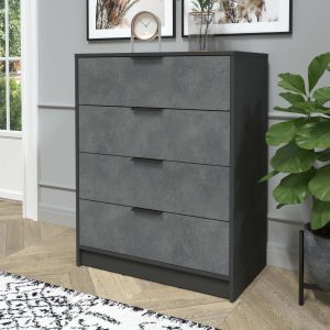 Комод КТ-К80 Концепт антрацит-бетон портленд в интерьере