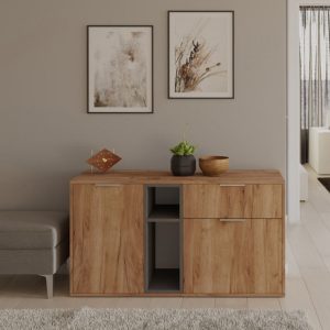 Комод Рио-7 дуб крафт табачный-графит серый