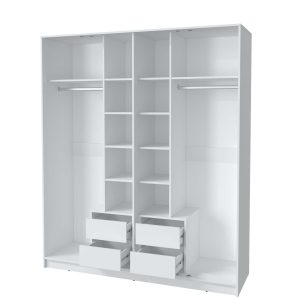 Наполнение четырехстворчатого шкафа Концепт КТ-Ш4 в корпусе белый