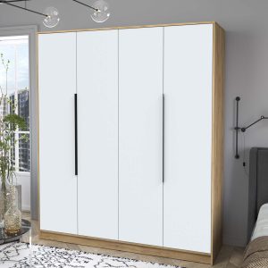 Шкаф четырехстворчатый распашной Концепт КТ-Ш4 дуб золотой-белый