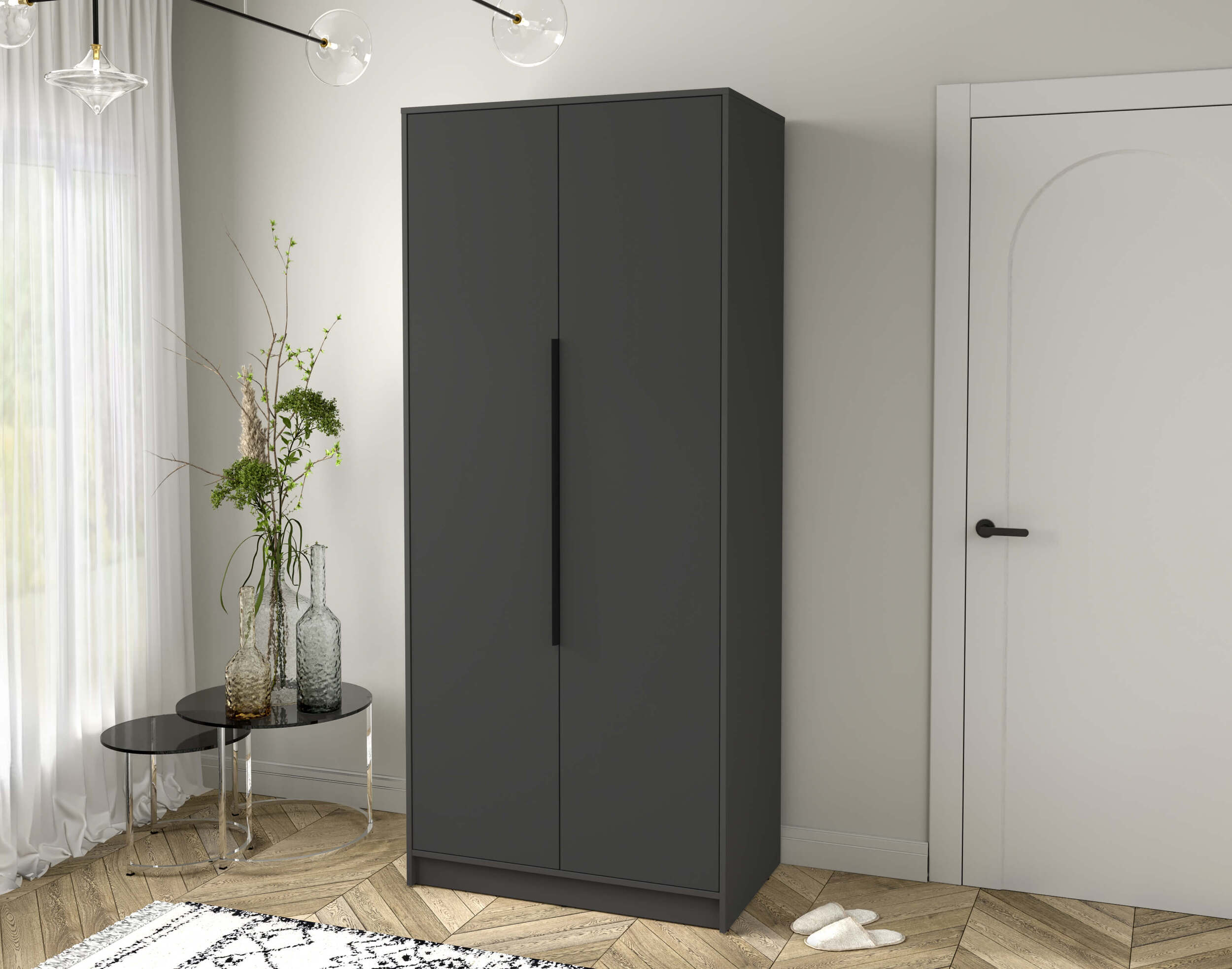 Шкаф комбинированный Концепт КТ-Ш2 антрацит-антрацит в интерьере
