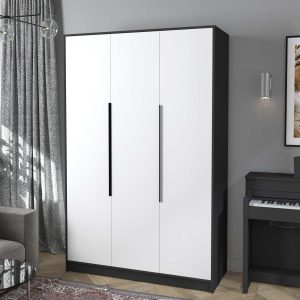 Шкаф трехстворчатый распашной Концепт КТ-Ш3 антрацит-белый в интерьере