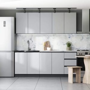 Кухня Мэри МДФ 2 метра без стекла СН-114 веллюто ферро в интерьере