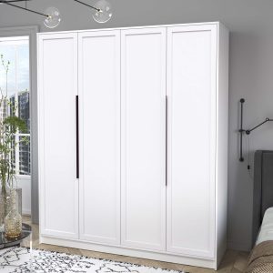 Шкаф четырехстворчатый распашной Концепт КТ-Ш4 Тренд белый платинум-белый