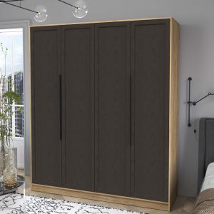 Шкаф четырехстворчатый распашной Тренд Концепт КТ-Ш4 дуб золотой-дуб английский в интерьере