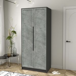 Шкаф двустворчатый распашной Концепт КТ-Ш2 Тренд антрацит-керамика в интерьере