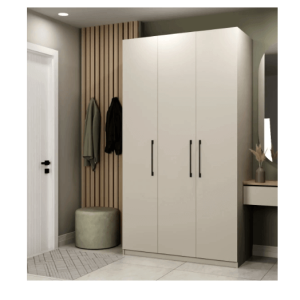 Шкаф распашной трехстворчатый СН 124.09 кашемир (бежевый) в интерьере