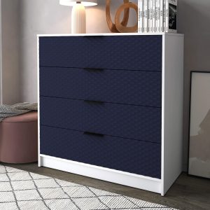 Комод Концепт КТ-К100 Техно белый платинум-индиго в интерьере