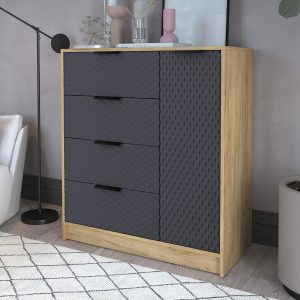 Тумба Концепт КТ-Т90 Техно дуб золотой-пепел в интерьере